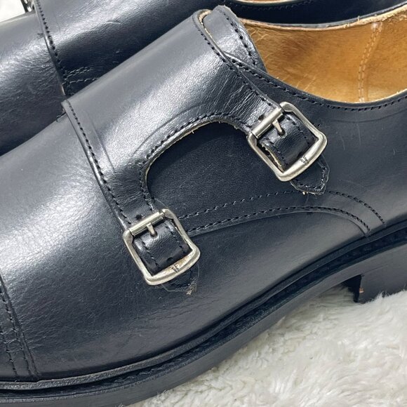 Frye Men\'s Black James Double Monk Strap Oxford Leather Shoes Size 9 1/2 main image 10